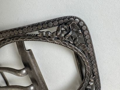 Rectangular openwork silver or silver-plated...