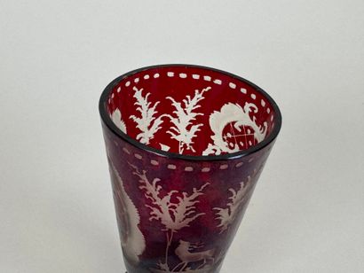 BOHEME. cut-crystal vase on pedestal decorated...