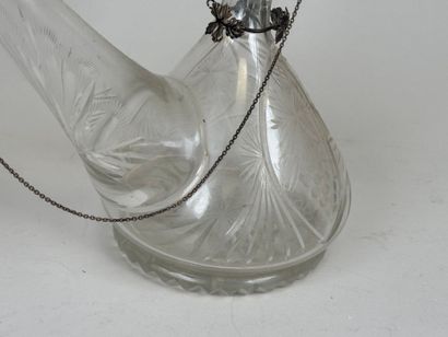 Porron decanter in cut glass or crystal decorated...