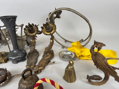 Set of bronze or brass trinkets including...