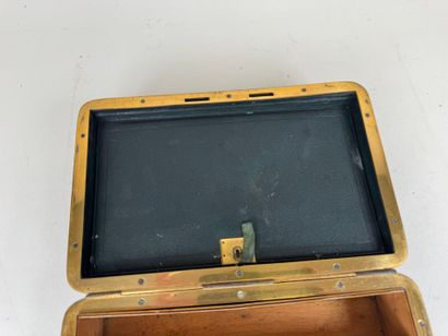 Brown leather travel case, numbered on the...