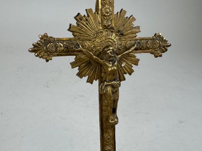 Gilt bronze and crystal stoup.
Mid 19th century.
18.5...