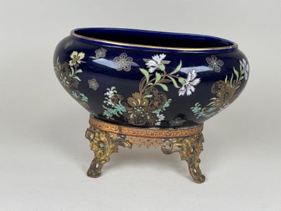 BOCH FRERES KERAMIS Blue-glazed earthenware...