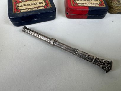 Boxes with metal nibs including J.B. MALLAT,...