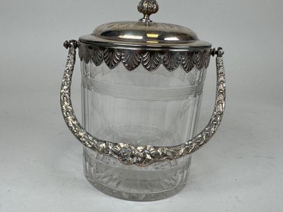 Crystal bisque seal with silver-plated metal...