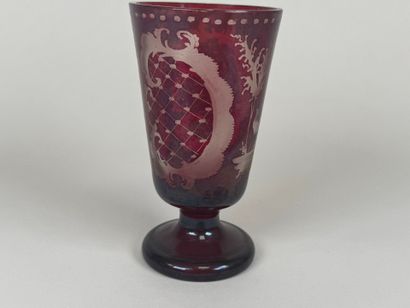 BOHEME. cut-crystal vase on pedestal decorated...