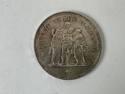 50 franc silver coin, Hercules 1977.