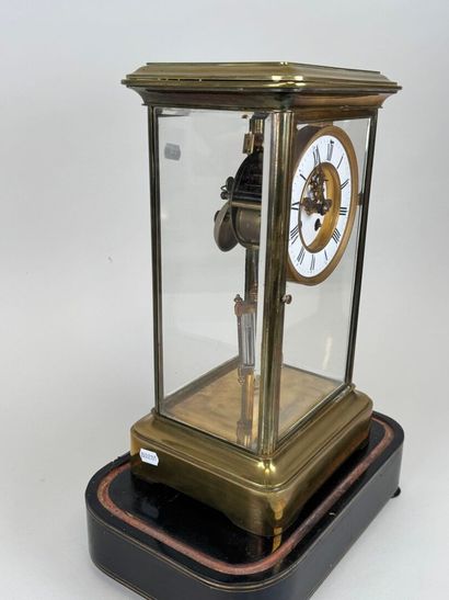 Pendule cage en laiton ou bronze doré, toutes...