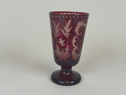 BOHEME. cut-crystal vase on pedestal decorated...