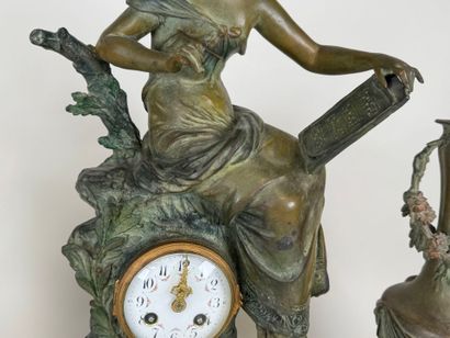 Auguste MOREAU (1834-1917), d'après.
MEDITATION.
Garniture...