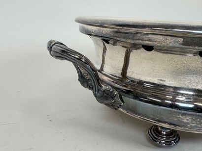 CHRISTOFLE.
Circular stove in silver-plated...