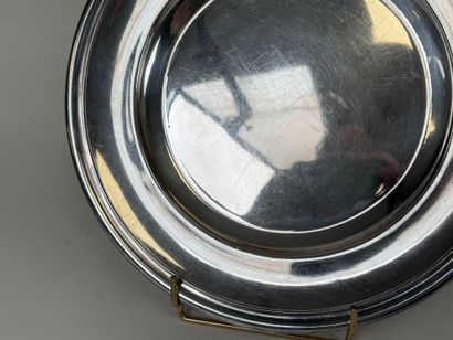 CHRISTOFLE.
Circular molded and figured silver-plated...