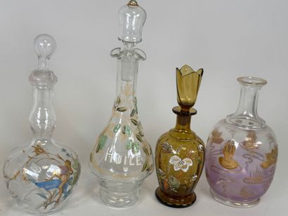 Six carafons ou carafes certaines partiellement...