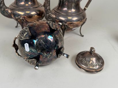 Silver-plated coffee and tea service with...