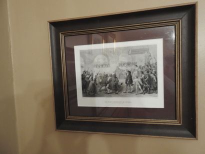 Set of 14 lithographs depicting historical...