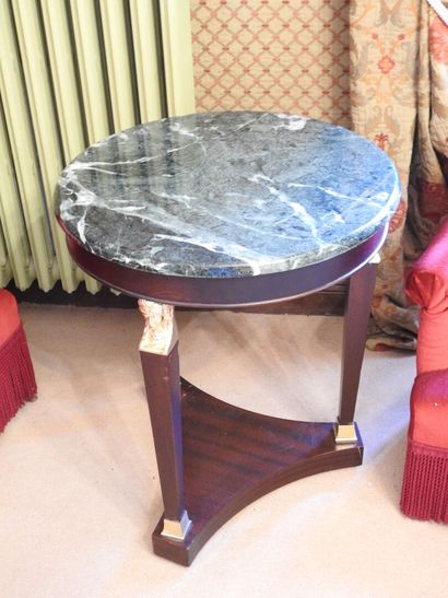 Small pedestal table with ormolu Egyptian...