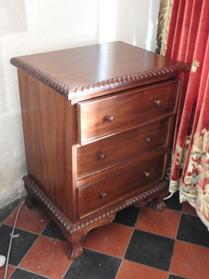Pair of wooden bedside cabinets opening with...