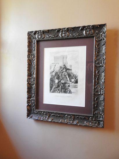 Set of 14 lithographs depicting historical...
