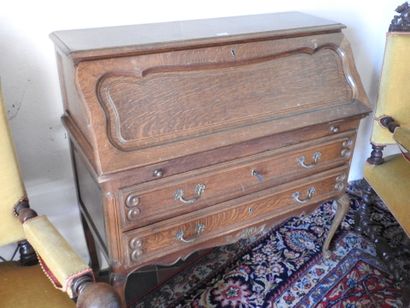 Secretary desk in molded wood opening with...
