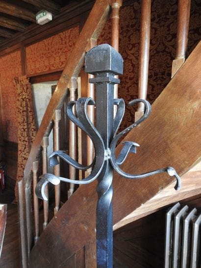 Large wrought-iron coat stand with twisted...