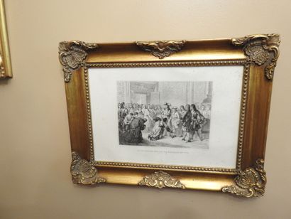 Set of 14 lithographs depicting historical...