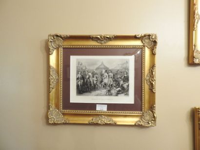 Set of 14 lithographs depicting historical...