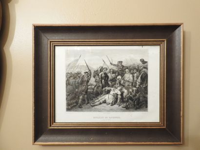 Set of 14 lithographs depicting historical...