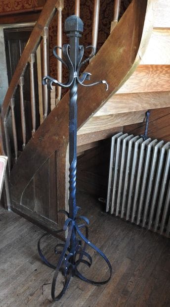 Large wrought-iron coat stand with twisted...