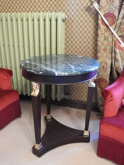 Small pedestal table with ormolu Egyptian...