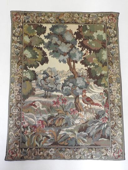 Set of three XXth century mechanical tapestries,...