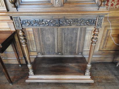 Carved walnut credenza cabinet decorated...