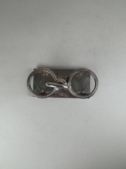 Porte huilier-vinaigrier en métal argenté...
