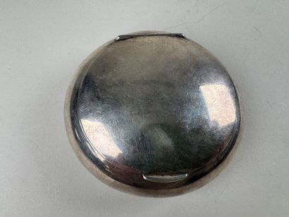 Grande boîte circulaire en argent étranger,...