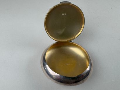 Grande boîte circulaire en argent étranger,...