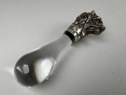 Pilon en cristal, la prise en métal argenté...