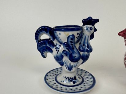 Polychrome earthenware lot comprising an...
