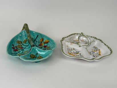 Two polychrome earthenware beggars, one decorated...