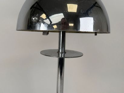 Chromed metal desk lamp, with stepped circular...