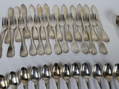 CHRISTOFLE.
Important set of silver-plated...