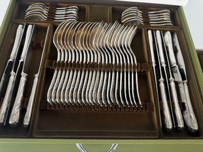 CHRISTOFLE.
MARLY model.
Important set of...