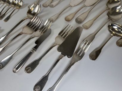 CHRISTOFLE.
Important set of silver-plated...