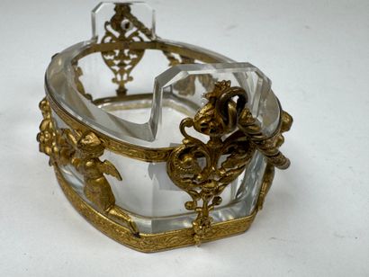 Small cut-crystal and ormolu and chased-bronze...