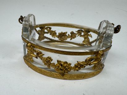 Small cut-crystal and ormolu and chased-bronze...