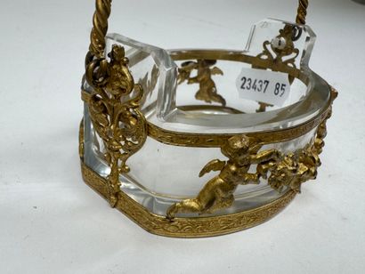 Small cut-crystal and ormolu and chased-bronze...