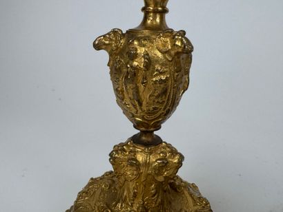 Pair of small ormolu torches decorated with...