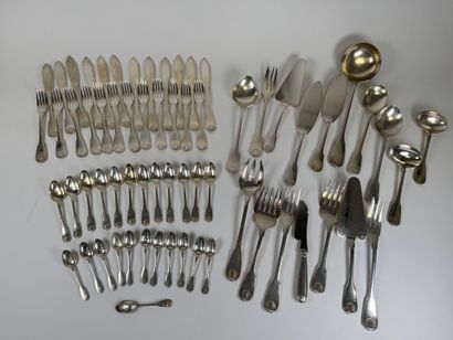 CHRISTOFLE.
Important set of silver-plated...