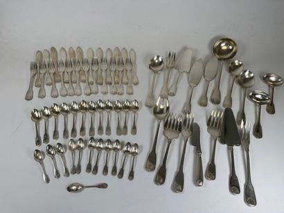 CHRISTOFLE.
Important set of silver-plated...