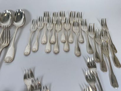 CHRISTOFLE.
Important set of silver-plated...