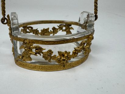 Small cut-crystal and ormolu and chased-bronze...