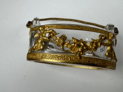 Small cut-crystal and ormolu and chased-bronze...